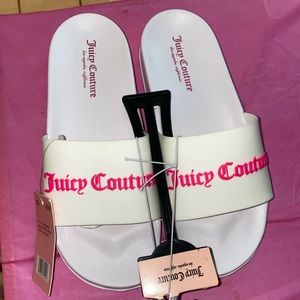 Juicy Couture white slides